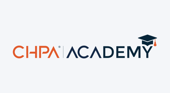 Orange and blue CHPA Academy logo